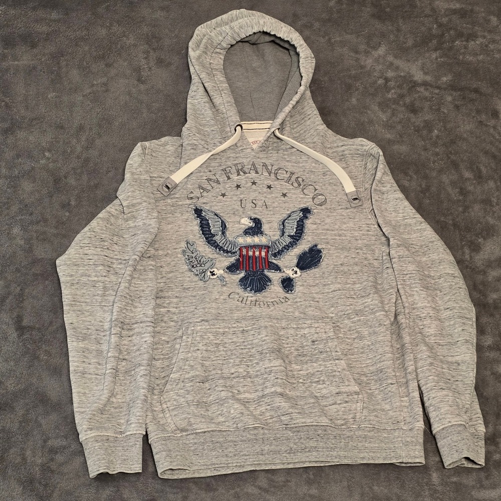 California Citywear‎ San Francisco Eagle Hoodie Gray Marl Mens Large Pullover